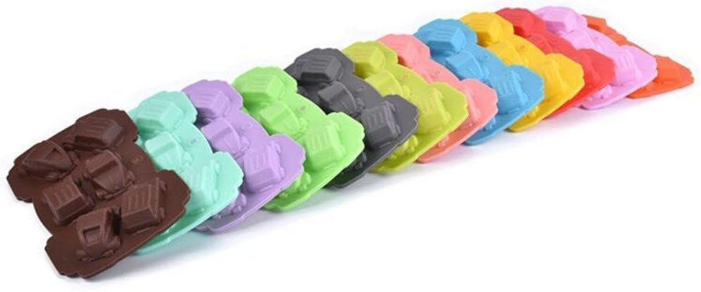 1 PACK 6 Cavities Small Cars Shape Silicone Cake Mold