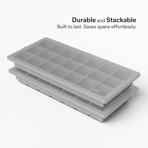 Ice Cube Tray with Lids, Small Silicone Molds for Cocktails & Drinks - color: Gray