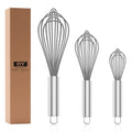 OYV Grey Silicone Whisk Set of 3, 8/10/12 Inch, Non-Scratch - color: Premium(Grey Pack)