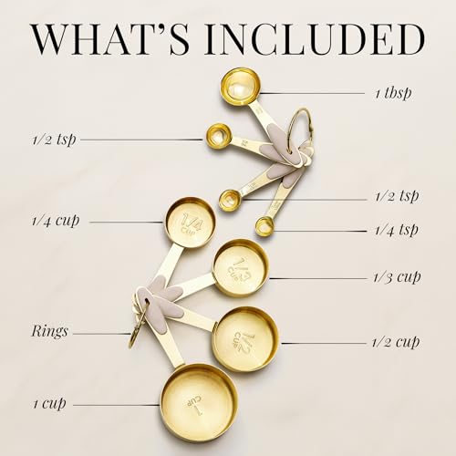 Styled Settings Gold Measuring Cups and Spoons Set, 8-Piece - color: Beige