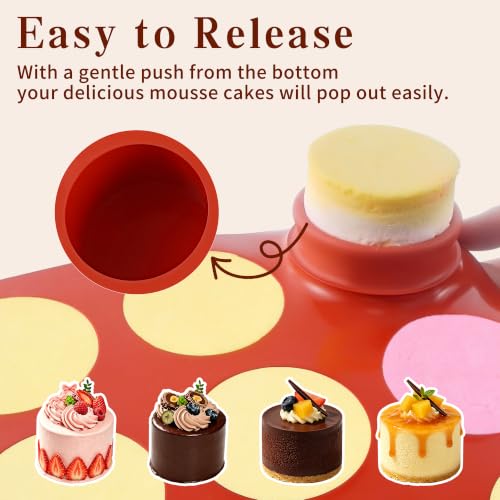 2Pcs Tall Cylinder Silicone Molds for Mousse Cake, 9-Cavity 3D Cylinder Shape Silicone Baking Mold for Mini Cheesecake, Brownie, French Dessert Pastry - color: 9-Cavity Tall Cylinder Silicone Molds