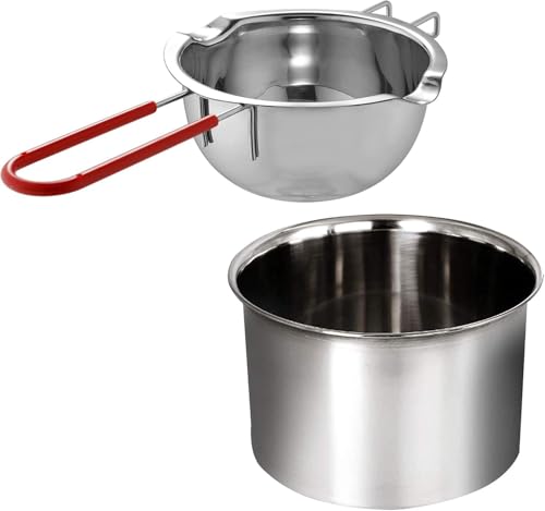 Stainless Steel Double Boiler Melting Pot, Double Boilers for Stove Top - size: 600 ml + 1600 ml