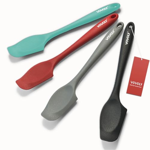 Mini Silicone Spatula, 8" Curved Small Spatula with Shallow Bowl, Mixed,4Pc - color: Assorted
