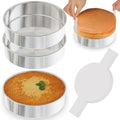 7 Inch Round Cake Pans, 3PCS Stainless Steel Cake Pan &100 Parchment Paper - size: 7 inch set of 3