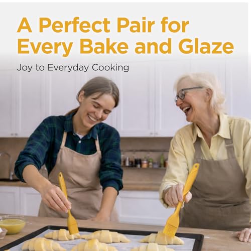Kitchen Mama WaltzGrip Platinum Silicone Basting Pastry Brush, Yellow - color: Yellow