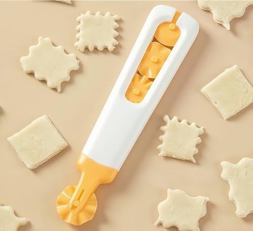 4-in-1 Safety Pasta Cutter Wheel, Rounded Blade Non-Slip Handle, 6.1in