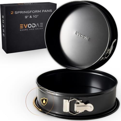 Springform Pan 9 Inch and 10 Inch Set, Nonstick Leakproof Springform Cake Pans, Cheesecake Pan, Removable Bottom, Carbon Steel Baking Pan, Dishwasher Safe, Gift Ready Box