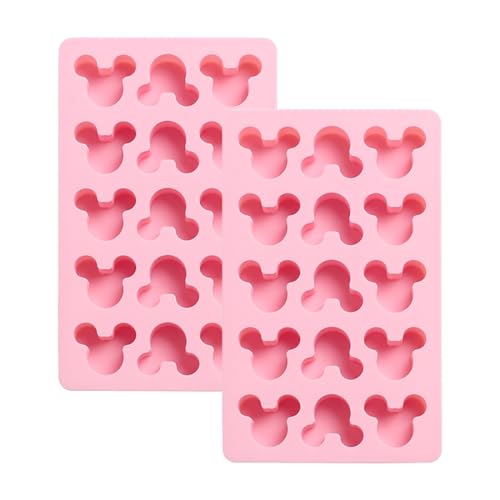 2-Pack Cartoon Shape Candy & Chocolate Silicone Molds, Non-stick, Pink - size: Cartoon