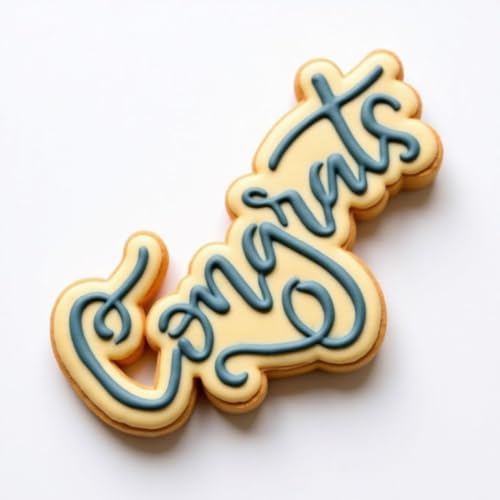 Cookie Cutter and Stencil Bundle Royal Icing Cookies Stencils Paint Your Own Biscuit Bakery Starter Kits Royal Icing Fondant Cutters Birthday Wedding Holiday Cookies Painting Coloring Pages Comb - style: Congrats