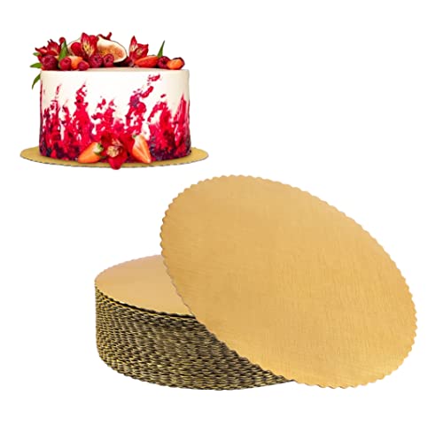 YunKo Gold Cake Boards 12 Inch Round, Disposable Cardboard Rounds Cake Base Decorating Supplies For Dessert Table Bases Para Pasteles, 25 Pack - size: 12inch