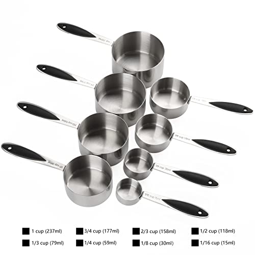 Measuring Cups and Spoons Set of 17 Double Sided Magnetic Measuring Spoons - color: black T
