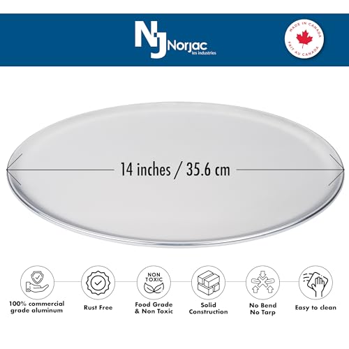 Norjac 14 Inch Pizza Pan, 2 Pack, Round Aluminum Pans, Baking Tray for Oven, Rust-Free, Durable & Long Lasting - size: 14in-2pk