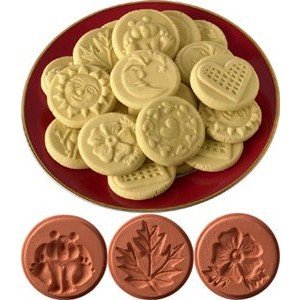 JBK Pottery Terra Cotta Cookie Stamps for Baking, Oven & Dishwasher Safe - Cookie Cutter, Molder, Stamper Press, Ideal for Cookies, Polvoron, Pastry, Shortbreads, Butter - Nature Set of 3 Designs - size: Nature Set of 3