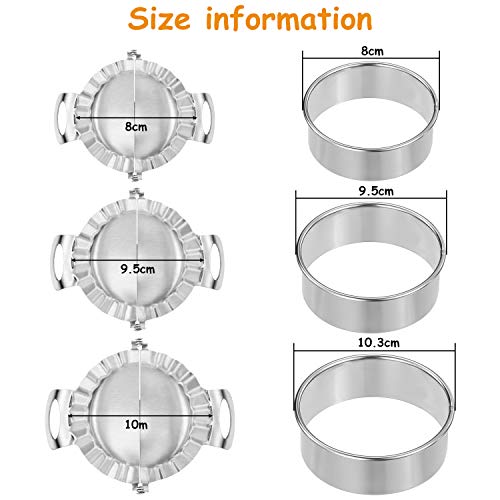 Patelai 6 Pcs Dumpling Maker Set, 3.9" 3.7" 3.2" Press & Skin Cutter