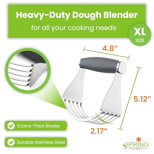Spring Chef XL Pastry Blender, Durable Dough Blender For Baking - Gray - color: Gray, size: XL | Modern