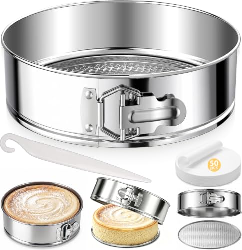 9 Inch Springform Pan, Nonstick Cheesecake Pan with Removable Bottom - size: 9 Inch Silver