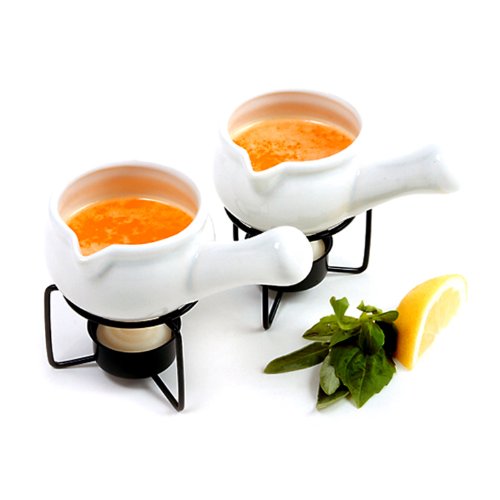 Norpro 2-Piece Ceramic Butter Warmer Set with Tea Lights