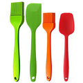 Basting Brush + Large Spatula Silicone Pastry Baking BBQ Sauce Marinade Meat Glazing Oil Brush Heat Resistant, Kitchen Cooking Baste Pastries Cakes Desserts 4 Pack (Brush + Spatula)