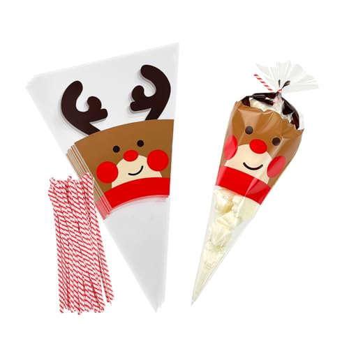 EKAPACKAGING 6x10in Christmas Reindeer Food Bags with Ties, 50Pcs - color: Reindeer, size: 6X10 INCHES