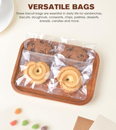 300 Pcs Clear Self Sealing Cellophane Bags, 3x5 Inches Cookie Bags Resealable Cellophane Bag for Packaging Cookies, Candy, Gifts, Favors and Products, 3 Mils Individual Self Adhesive Wrappers - size: 3x5 Inch (Pack of 300)