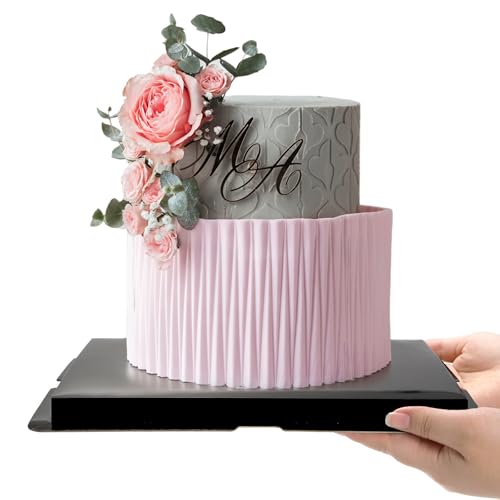 Cididu 6 Pack Clear Cake Box with Ribbon, 2-Layer Tall Cake Carrier Box, Packaging Boxes 10x10x9 Inch, PET Clear Gift Box with Lid, Transparent Cake Containers for Mother's Day Birthday Party Wedding