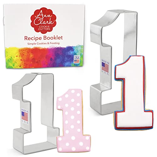 Ann Clark Number 1 Cookie Cutter Set of 2, Made in USA - size: 2-Piece Set