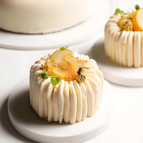 6-Cavity Silicone Mousse Cake Mold, Fluted Round Design, 29.5x17.2cm - color: White-QY193