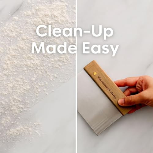 Mrs. Anderson's Baking Pastry Dough Scraper, 6 Inch, Stainless Steel And Wood, Professional Quality, For Portioning Dough And Scraping Work Surfaces - style: Dough Scraper, Wood Handle