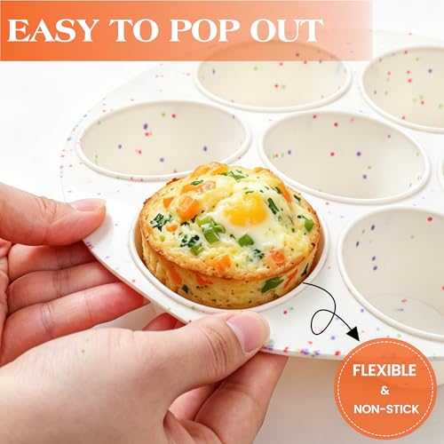 CAKETIME Silicone Muffin Pan for Air Fryer Oven, 7 Cups, 2 Pack - size: 2pcs: 7-Cup 2.5 in