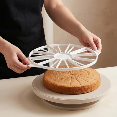 10.24 In Diameter Cake Portion Cutter, Cheesecake Cutter (White)