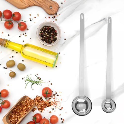 2PCS Extra Long Handle Coffee Scoop, 1Tsp(5ml) Measuring Spoon - size: 1tsp