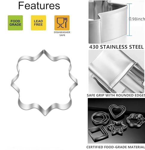 8 Pieces Plaques and Frames Cookie Cutters Set, Stainless Steel - color: frame-8p