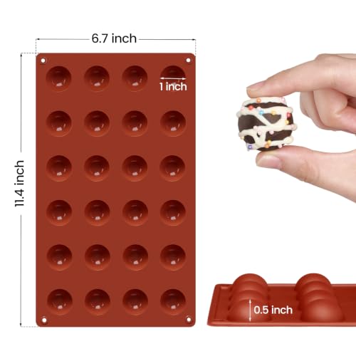 Mini Semi Sphere Silicone Chocolate Molds, 2Pcs, 24-Cavity - color: 24 Mini (2 Pack)