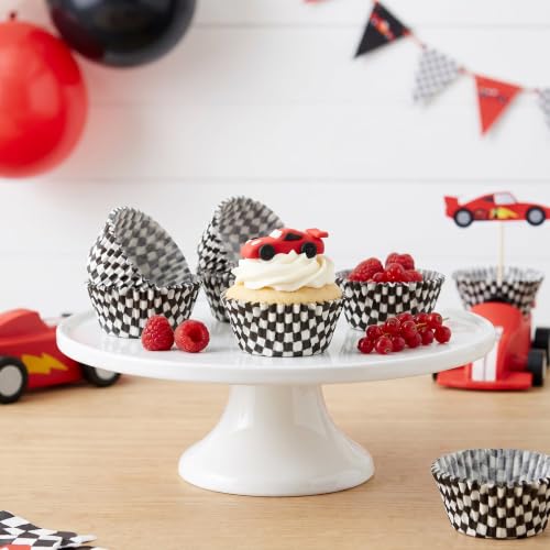 Black Checkered Cupcake Liners,100Pcs Baking Cups for Party Decorations