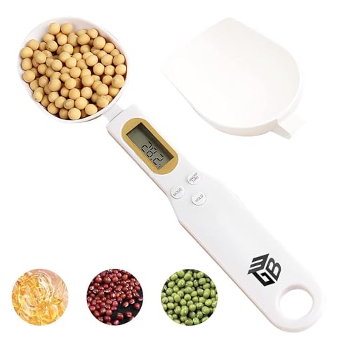 Digital Spoon Scale Electronic Measuring Spoon with 2 Replaceable Spoons, Food Coffee Weigh Scale High Precision for Home 500/0.1g, Digital Food Spoon Scale, Kitchen Scales with LCD Display