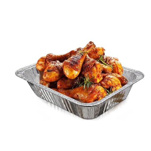 Aluminum Pans With Lids 9x13 [10 Sets] Aluminum Foil Pans Trays With Lids - Half Size Tin Foil Disposable Pans For Baking, Cake Serving Dishes, Roasting, Heating, Serving & Lining Steam-Table Trays - size: 10 Pack with Lids