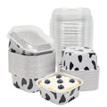 50 Pack 5oz Mini Square Cake Pans with Lids, Cow Print - color: Cow Print, size: Square