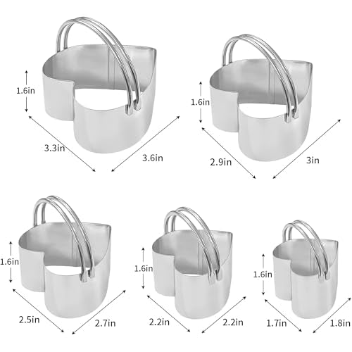 5Pcs Heart Shaped Cookie Cutters with Ergonomic Handles - style: Heart-shaped