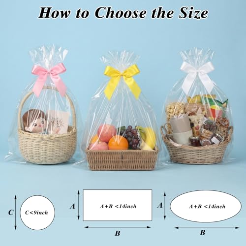 20PCS Clear Cellophane Gift Bags 16x24 Inch Small Gift Basket Wrap Bags - size: 20pcs 16x24 Inch