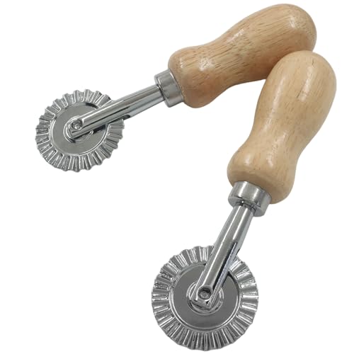 2Pcs Single Wheel Pastry Cutter, Short Handle - size: Short Handle