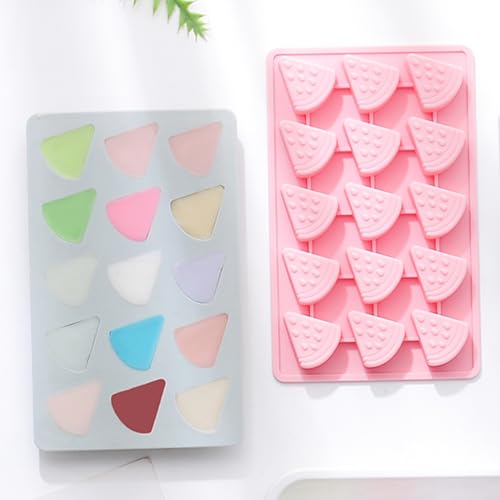 2-Pack Watermelon Shape Candy & Chocolate Silicone Molds, Non-stick, Pink - size: Watermelon