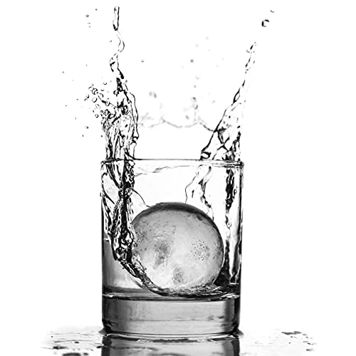 Round Ice Cube Molds, Large Whiskey Ice Ball Maker, Slow Melting - color: Ultra Clear 2PC (Gray)