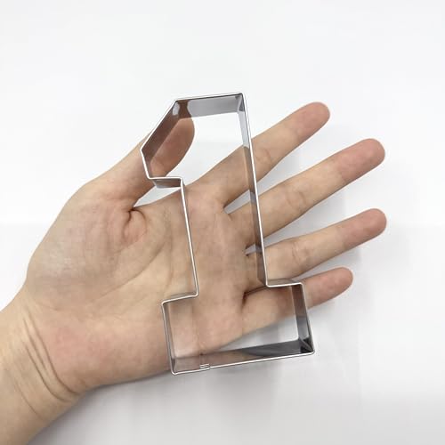 LILIAO Number One #1 Cookie Cutters 3-Pc Set, 3 Sizes: 6.1", 3.93", 2.36"