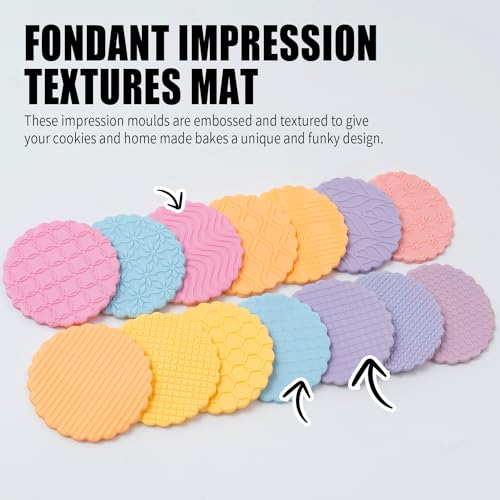 KALAIEN 3 Pack Cookie Embosser Set, Fondant Impression Mats-Style 1 - color: Style 1