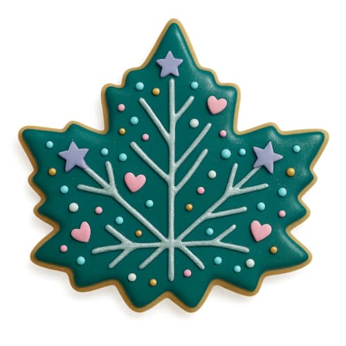 Mighty Gadget Detailed Maple Leaf Cookie Cutter & Stamp Set - 4x4 Inches, Perfect for Fall and Autumn-Themed Baking