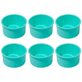 Silicone Mini Round Cake Molds, 4 Inch, Green, Set of 6 - color: Green