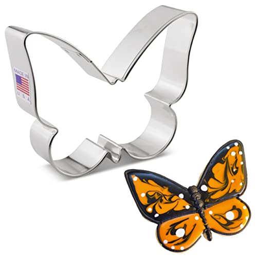 Ann Clark Cute Butterfly Cookie Cutter, 3" Made in USA - style: Cute 3" Butterfly