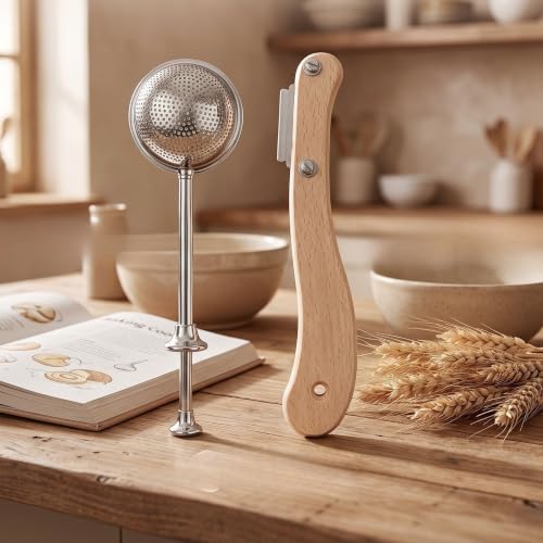 Bread Lame Dough Scoring knife and Flour Duster Sets with 5 Blades