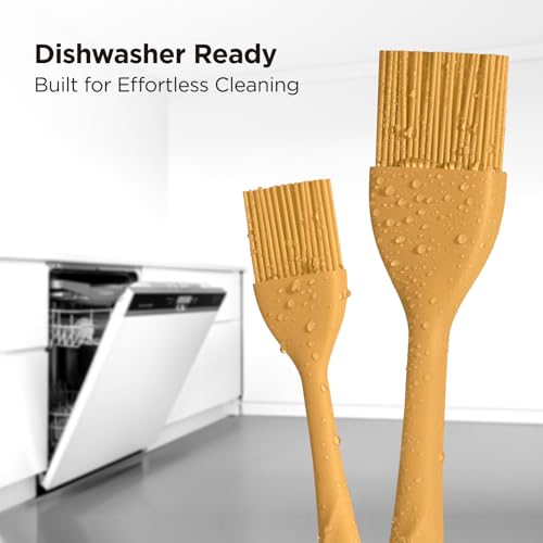 Kitchen Mama WaltzGrip Platinum Silicone Basting Pastry Brush, Yellow - color: Yellow
