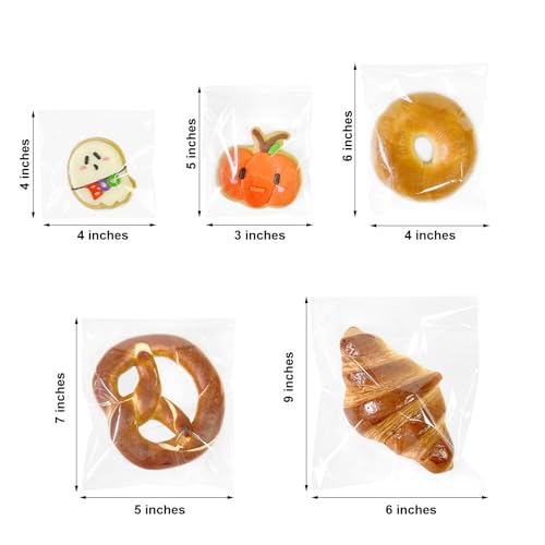 EKAPACKAGING Clear 5x7 Inches 200Pcs Self Sealing Cellophane Cookie Bags Christmas Treat Individual Party Favor Bag Plastic Sealable Small Goodie Cello Snack Gift Packaging with Seal - color: Clear, size: 5"x7" (200 Count)